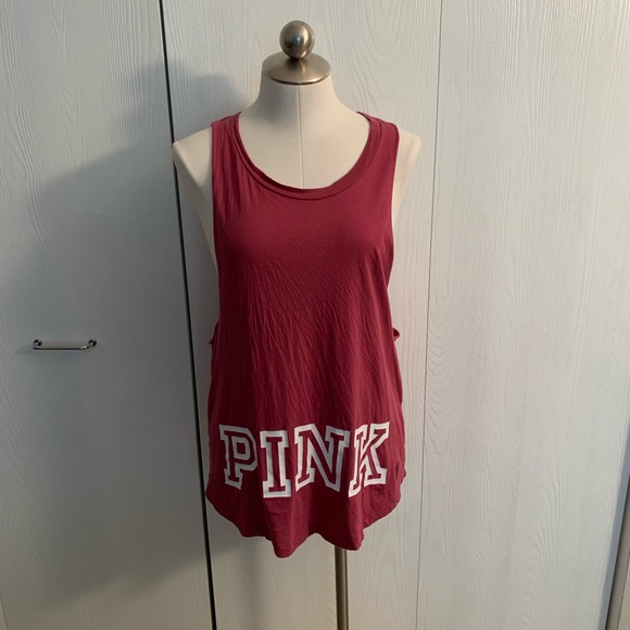 PINK Victoria's Secret Tops - VS PINK Tank Top With Cut-Off Style Sleeve - Mauve